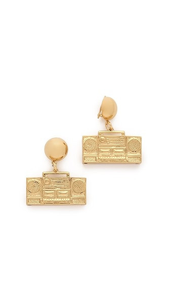 Moschino Boombox Earrings - Gold | Shopbop