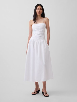 Poplin Drop-Waist Maxi Dress | Gap (US)