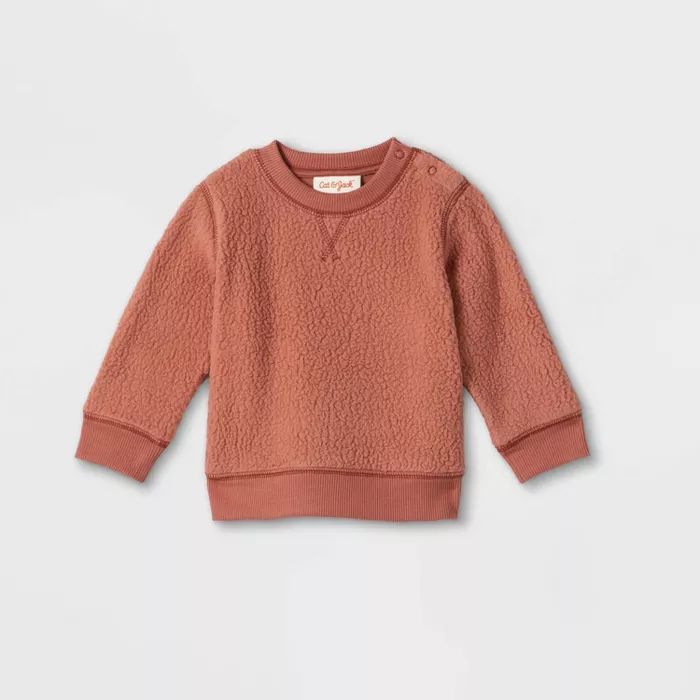 Toddler Fleece Pullover Sweatshirt - Cat &#38; Jack&#8482; Brown 3T | Target