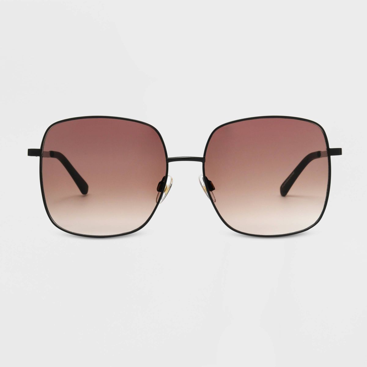 Women's Satin Plastic/Metal Square Sunglasses with Gradient Lenses - Universal Thread™ Black | Target
