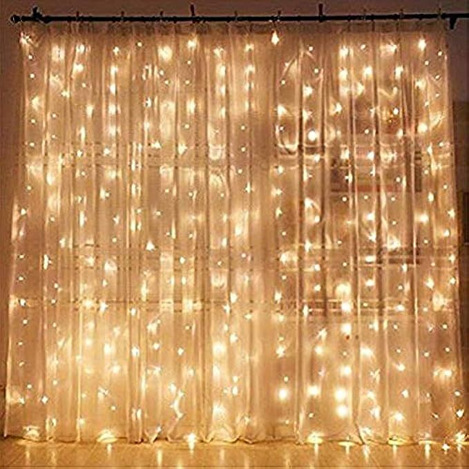 Twinkle Star 300 LED Window Curtain String Light Wedding Party Home Garden Bedroom Outdoor Indoor Wa | Amazon (US)