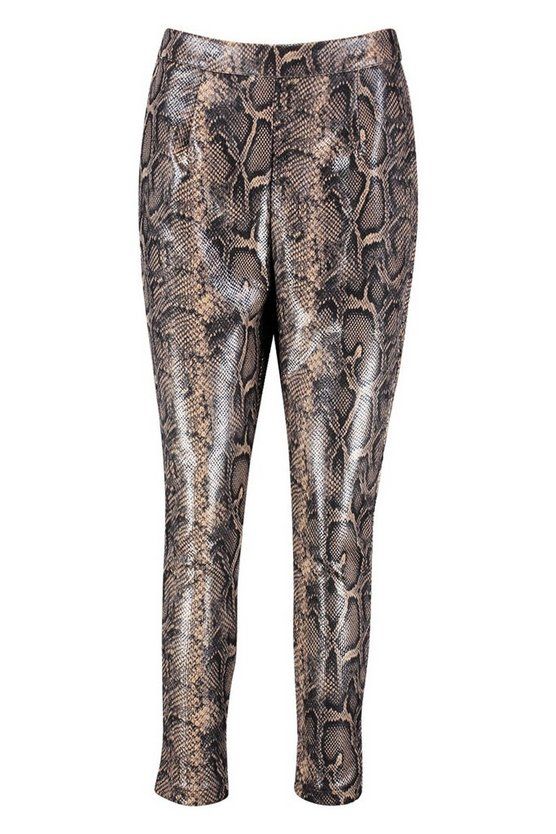 Snake Faux Leather Treggings | Boohoo.com (US & CA)