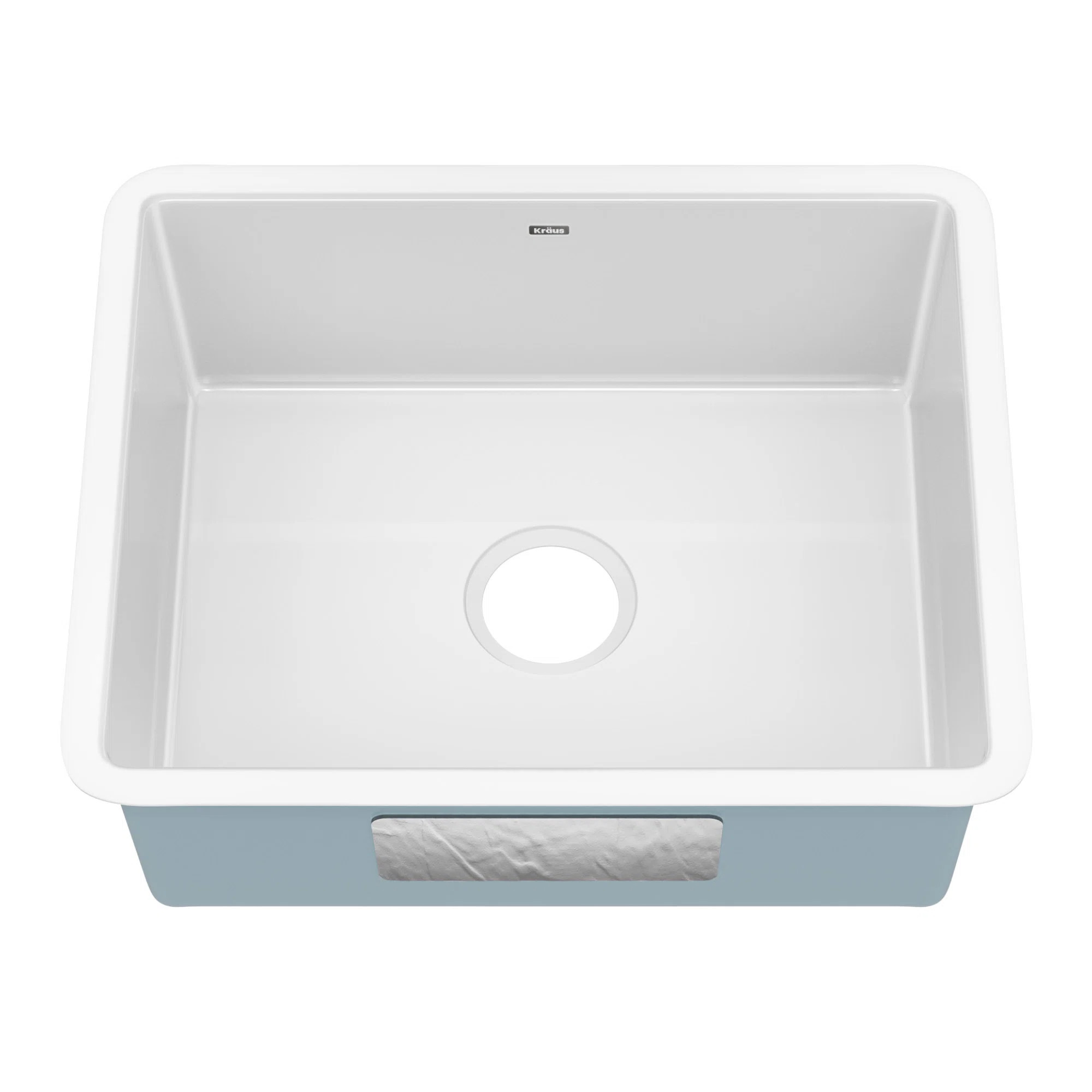 Undermount Porcelain Enameled Steel Single Bowl Kitchen Sink in White KE1US21GWH | Wayfair North America