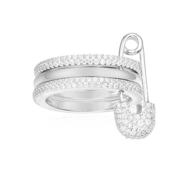 APM Monaco Silver Safety Pin Ring, Size 52 | Jomashop.com & JomaDeals.com
