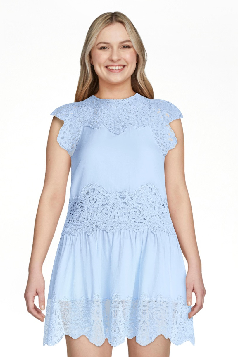 Scoop Women's and Women's Plus Crochet Mini Dress, Sizes XS-4X | Walmart (US)