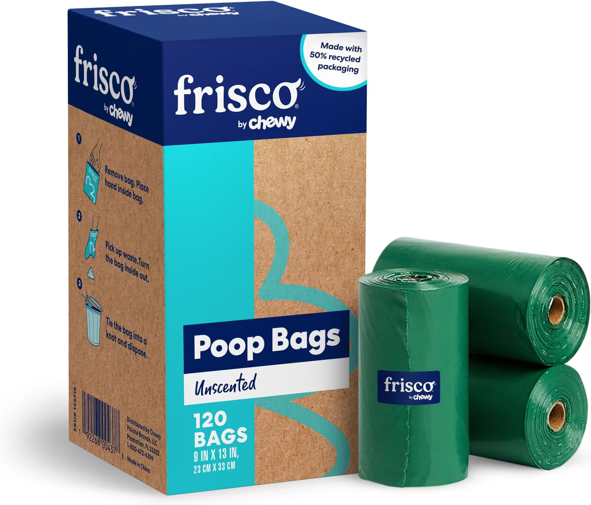 Frisco Refill Dog Poop Bags, Unscented, 120 count | Chewy