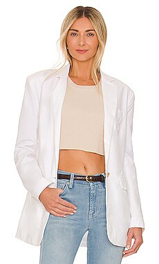 Steve Madden Linen On The Edge Blazer in White from Revolve.com | Revolve Clothing (Global)