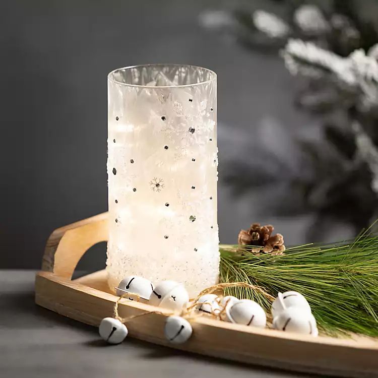 LED Icy White Snowflake Glass Votive | Kirkland's Home