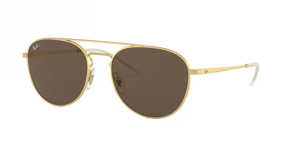 Ray Ban 3589 Sunglasses 901373 - Gold - Brown Women Gold Square | Designer Optics