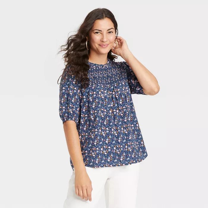 Women's Bishop 3/4 Sleeve Smocked Top - Knox Rose™ | Target