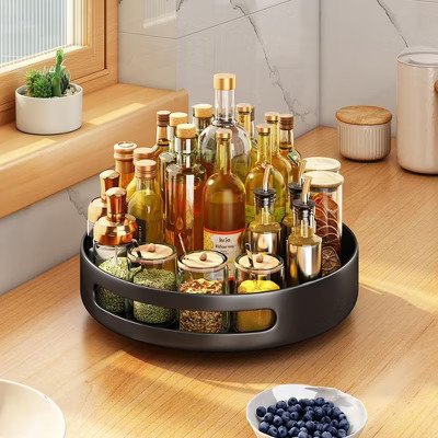 Metal Round Turntable Organizer 360° Rotating Storage Rack Pantry Organizers and Storage Countertop Spice Rack Storage Containers Organizer | Target