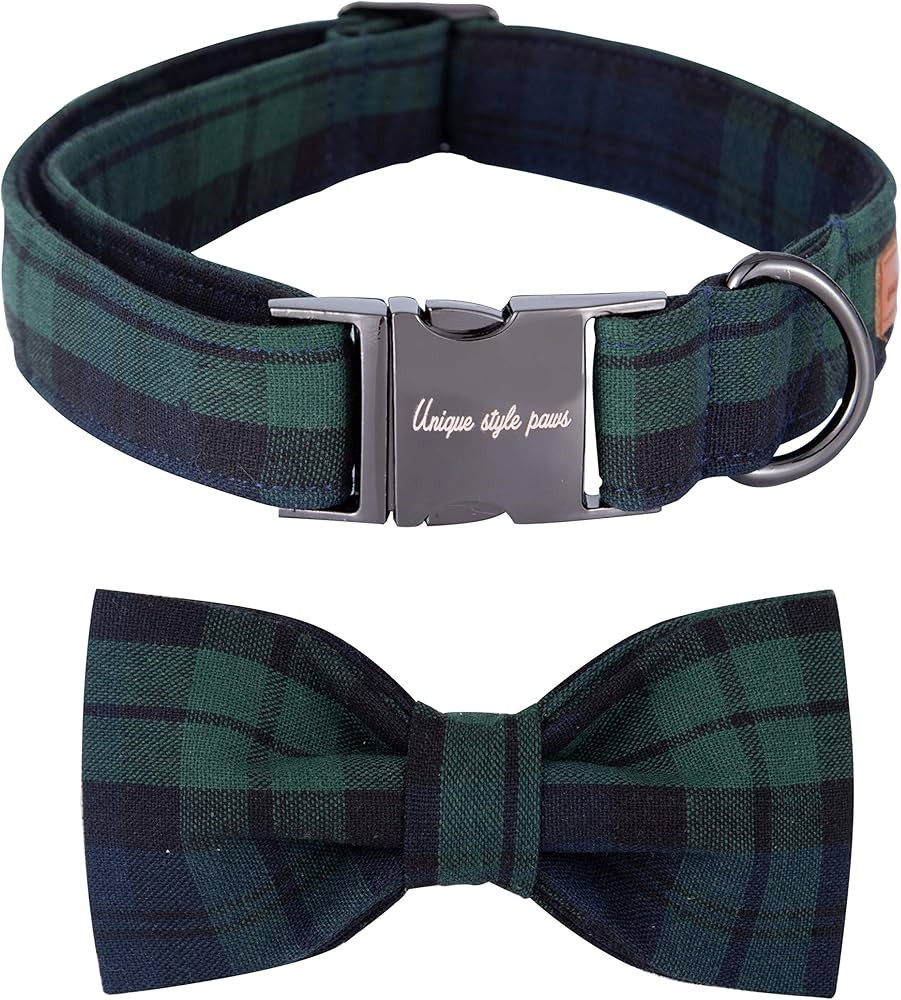 Unique style paws Christmas Dog and Cat Collar with Bow Pet Gift Adjustable Soft and Comfy Bowtie... | Amazon (US)