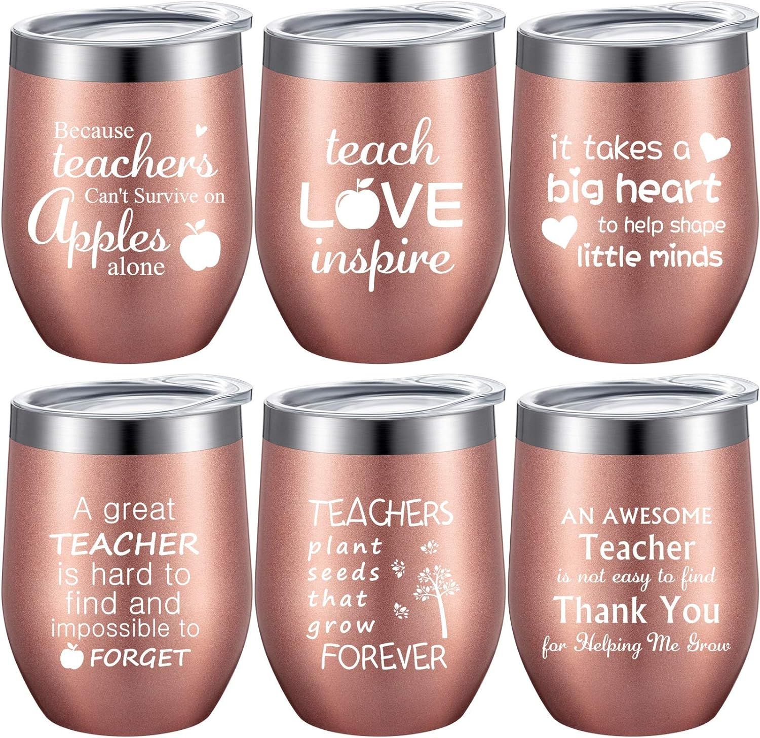 6 Pieces Christmas Thank You Gift Idea for Teachers, Teacher Appreciation Coffee Mug for Women Me... | Amazon (US)