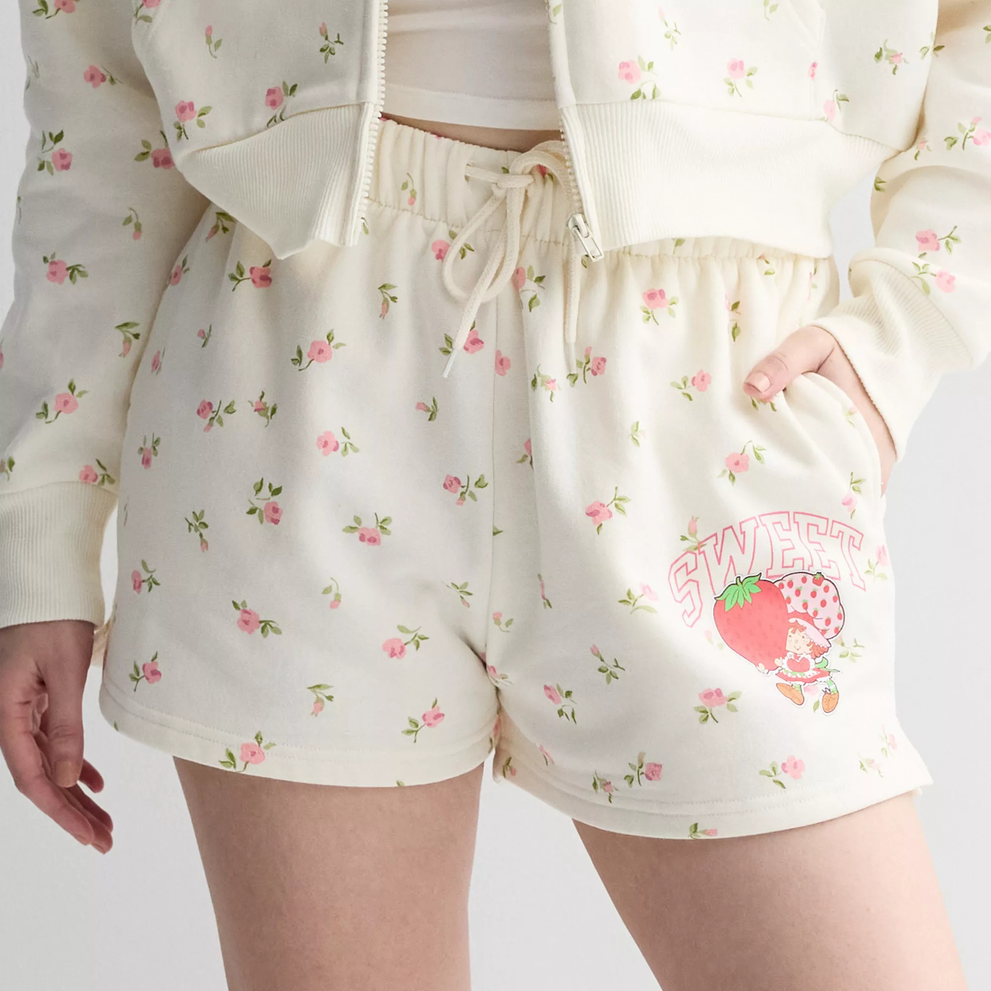 Juniors' Strawberry Shortcake Fleece Shorts | Kohl's