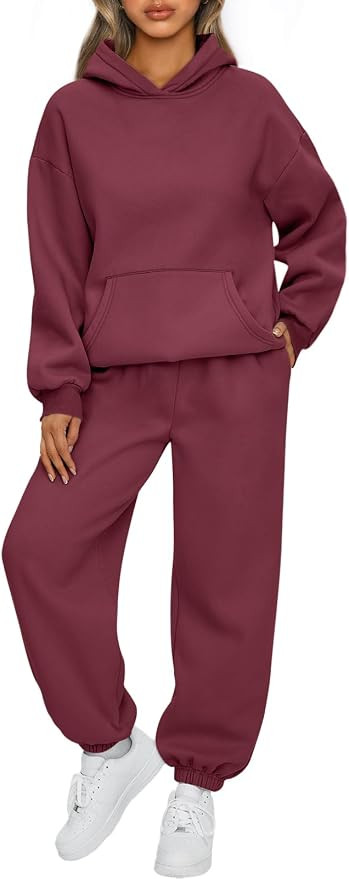 AUTOMET Womens 2 Piece Lounge Sweat Sets Fall Fashion Matching Sweatsuits | Oversized Hoodies,Kan... | Amazon (US)