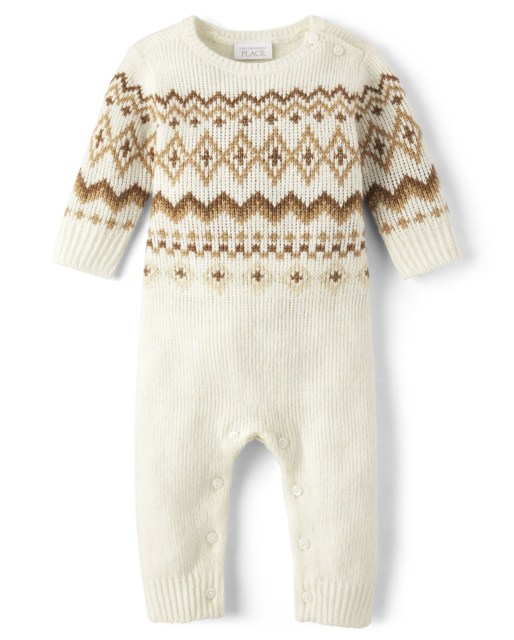Unisex Baby Matching Family Fairisle Sweater Romper - bunnys tail | The Children's Place