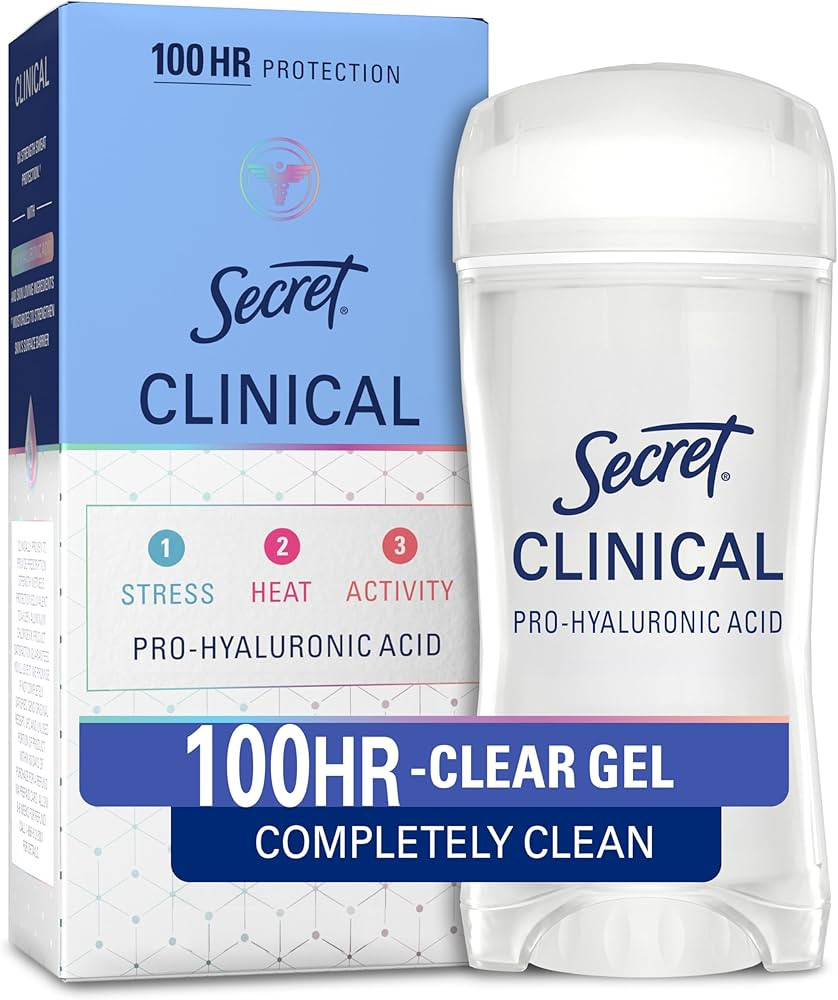 Secret Clinical Strength 100HR Sweat & Odor, Clear Gel Antiperspirant Deodorant for Women, 3X Str... | Amazon (US)