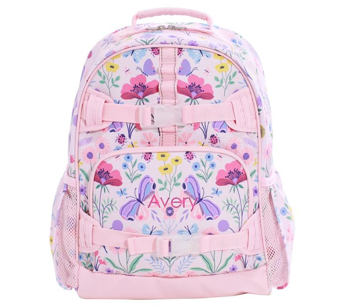 Mackenzie Pink Botanical Butterfly Backpacks | Pottery Barn Kids