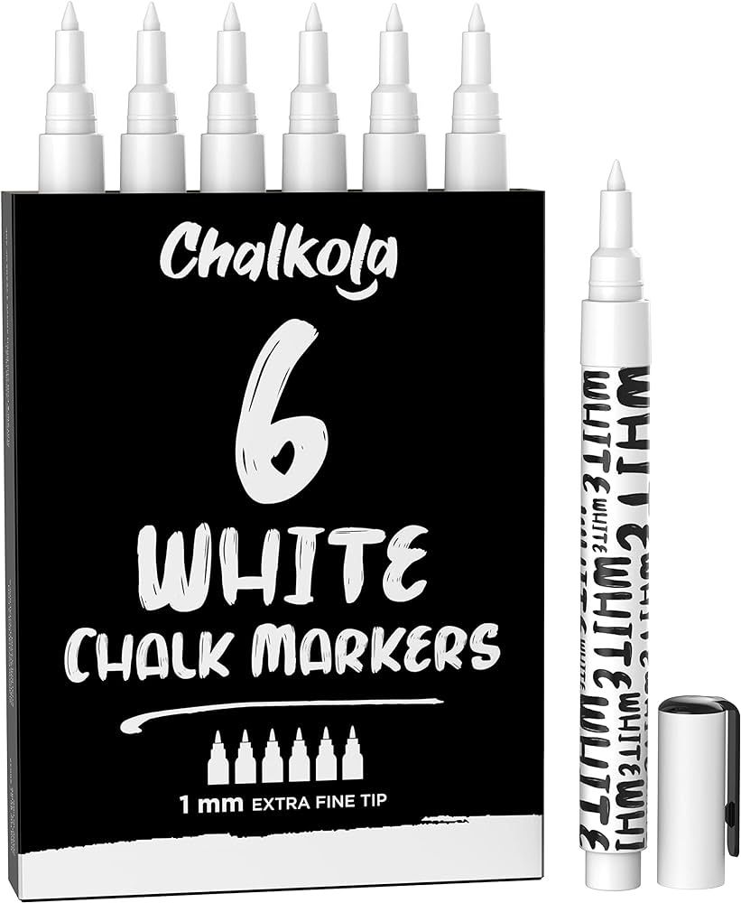 Chalkola White Chalk Markers - White Dry Erase Liquid Chalk Pens for Chalkboard, Blackboard, Wind... | Amazon (US)