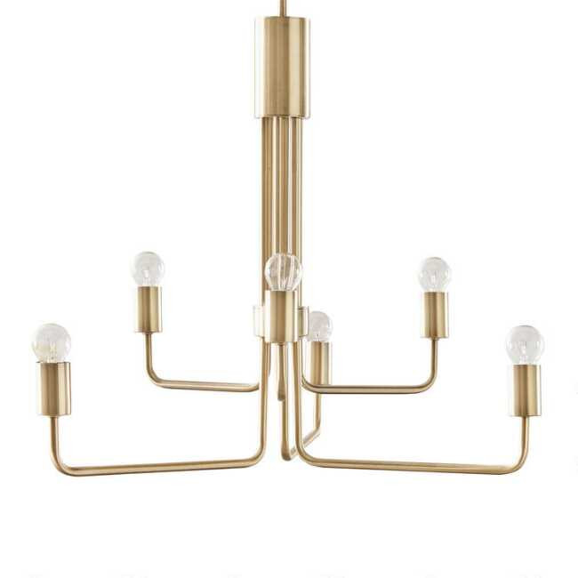 Carol Antique Brass Metal 6 Light Chandelier | World Market