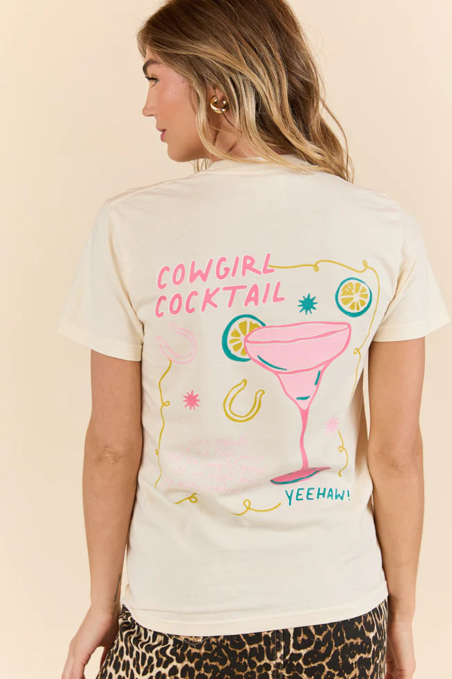 Cowgirl Cocktail Ivory Graphic Tee | Pink Lily