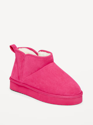 Faux-Suede Faux-Fur Lined Platform Boots for Girls | Old Navy (US)
