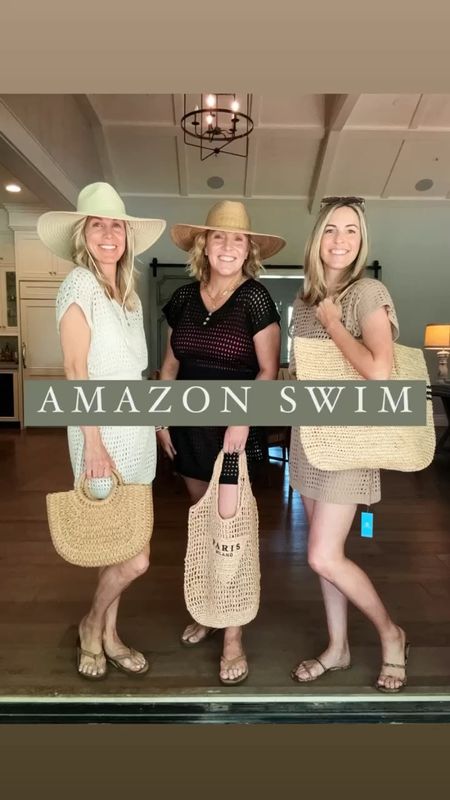 Our swim suit, coverup and beach bag picks from Amazon. We tried several swim items and these were the winners. Trust us, there were a lot of things that DID NOT work. 

Coverup sizing:
Short sleeve crochet coverup: runs small. Size up one. We are in mediums and a large. Coloring:
From left: apricot, black, sand


#LTKswim #LTKSeasonal #LTKVideo