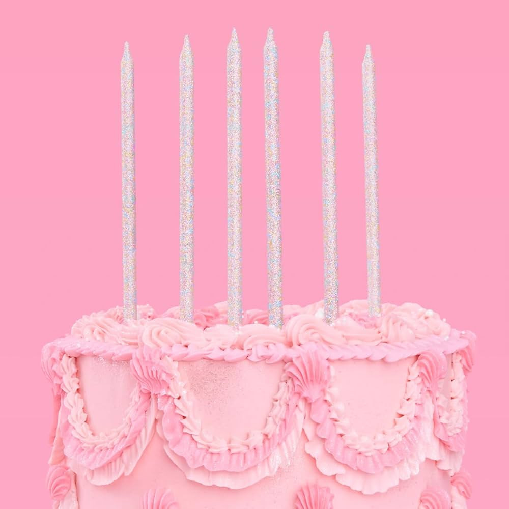 xo, Fetti 10 Iridescent Glitter Party Cake Candles Tall Thin - 10 Pcs | Bachelorette Party, Birth... | Amazon (US)