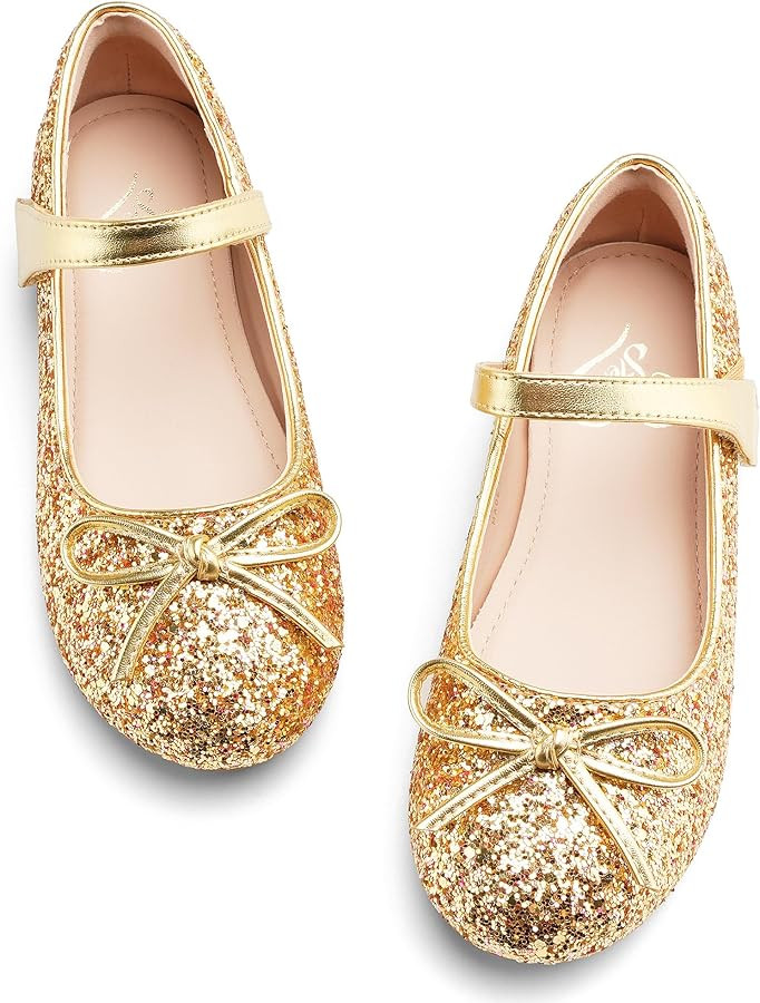 Stelle Girls Mary Jane School Flats Flower Wedding Uniform Party Shoes（Toddler/Little Kids/Big ... | Amazon (US)