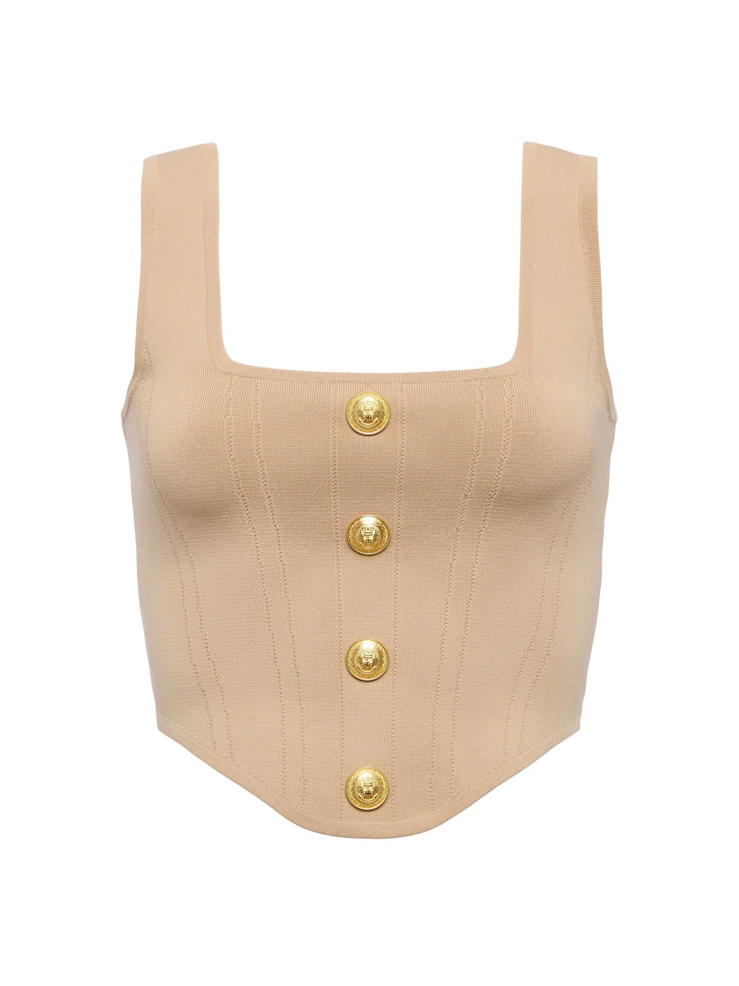 Saga Top in Almond | Gwynn's