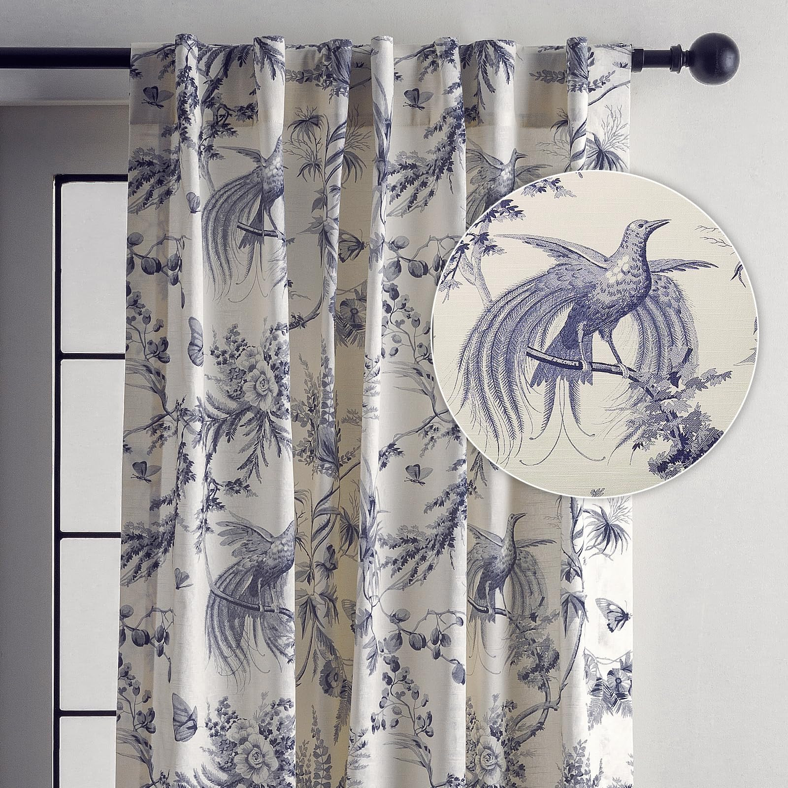 Maison d'Hermine Curtains for Living Room 100% Cotton 96 inch Length One Panel Window Curtains fo... | Amazon (US)