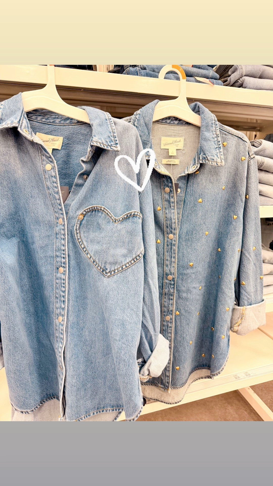 universal thread heart pocket denim shirt, heart denim pocket, denim gold heart, target valentine day outfit 

#LTKootd #LTKMidsize #LTKFindsUnder50