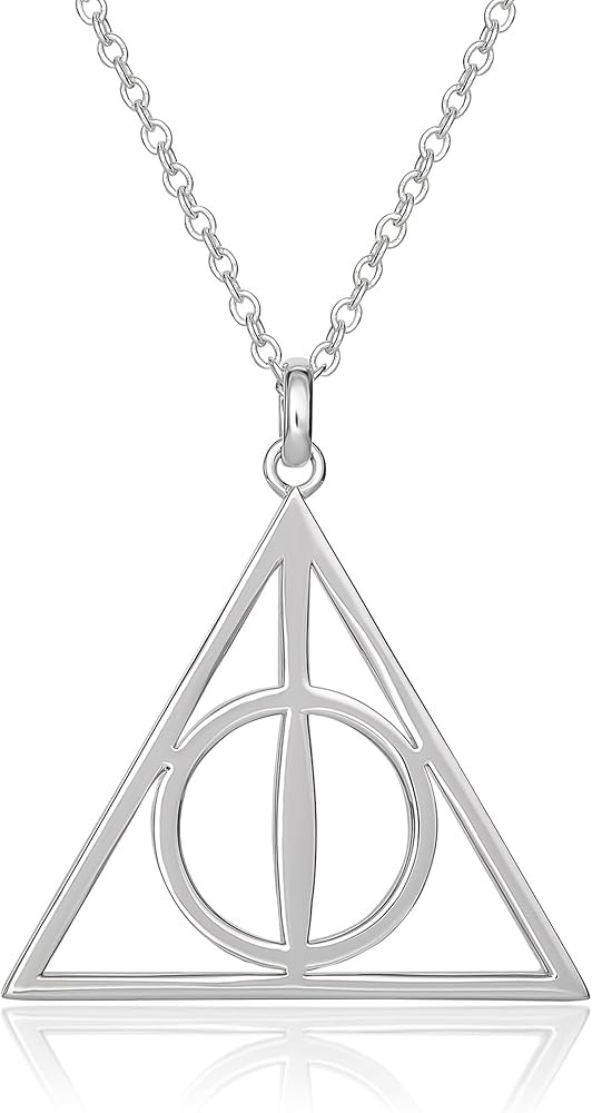 Harry Potter Womens Deathly Hallows Necklace - 18-inch Chain Necklace for Women Jewelry | Amazon (US)