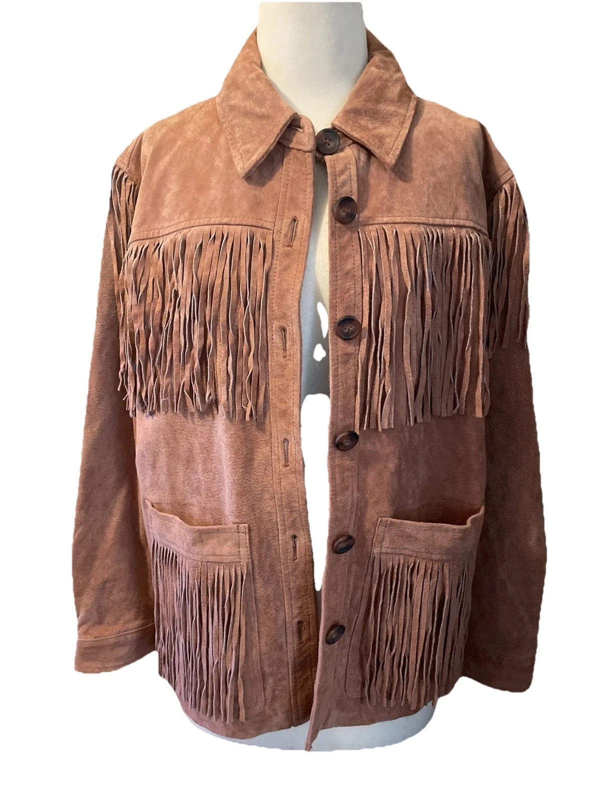 NWT BLANKNYC Fringed Suede Leather Jacket Size Md #73K-6378 Terra Cotta(ish) | eBay | eBay US