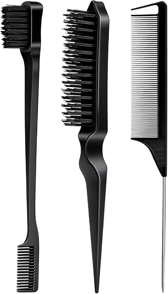 3 Pieces Hair Styling Comb Set Teasing Brush Rat Tail Comb Edge Brush for Edge&Back Brushing, Com... | Amazon (US)