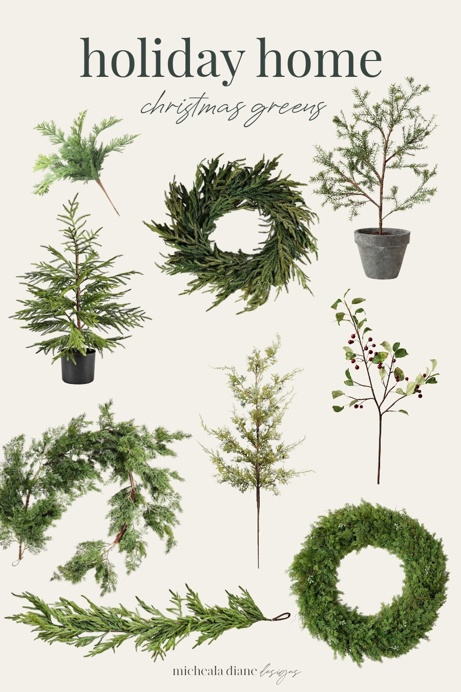Realistic Christmas and Winter greenery. Christmas wreaths, garland, mini trees and stems. 

#LTKSeasonal #LTKHome #LTKHoliday