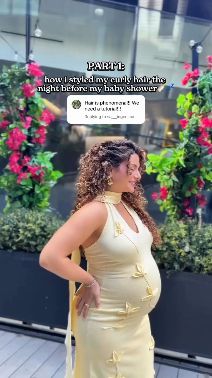 Night-before styling routine for my baby shower curls 👶🏻✨comment NIGHT and I’ll send u everything I used🫶🏼 follow for part 2! 

When I have an early event the next morning, I love styling my curls the night before so I can wake up with less to do and more time to enjoy the day.

A few things that help me get the best results:
🍼I double cleanse so my hair is fresh and ready for conditioning & styling
🍼I use products that define without weighing my curls down
🍼section + brush style to evenly distribute product and get the most definition
🍼I finish with a strong hold gel and fully diffuse until dry
🍼I sleep with the cast intact so my curls are protected overnight

For this routine I used the @BounceCurl Weightless Collection, including the leave-in cream and gel, and the cast was exactly what I needed to help my curls last until the next morning.

Part 2 is the baby shower curl & style reveal 🥹✨

#curlyhair #curlyhairroutine #nighttimeroutine #pregnancyhair babyshowerprep curlroutine bouncecurl curlyhairstyling