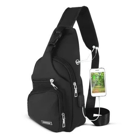 Hengguang Waterproof Sling Bag Crossbody Backpack for Men Women, Sling Backpack Hiking Daypack with USB Charging Port, Multipurpose Cross Body Chest Bag for Hiking Walking Travel | Walmart (US)