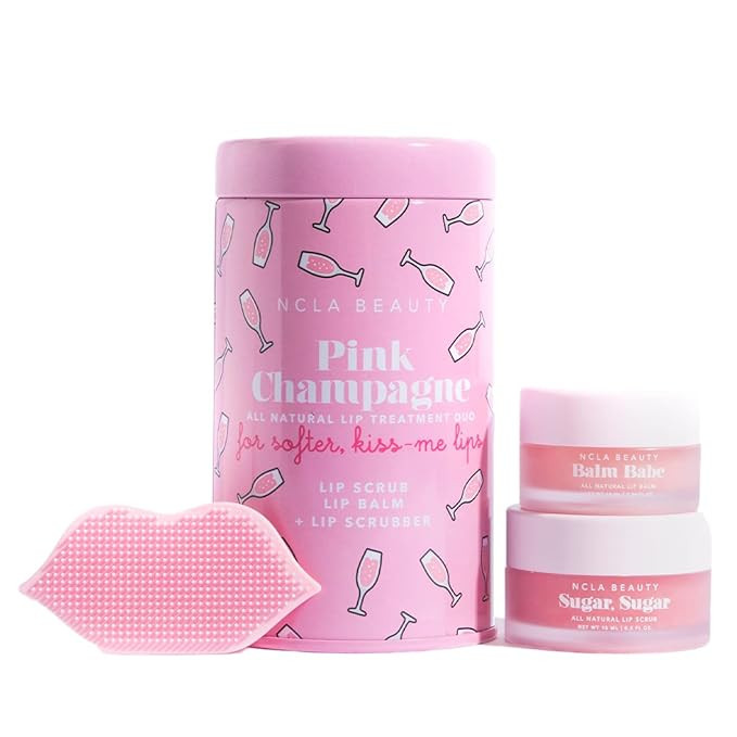 NCLA - Lip Care Set + Lip Scrubber - Pink Champagne | Clean, Natural, Non-Toxic Beauty | Amazon (US)