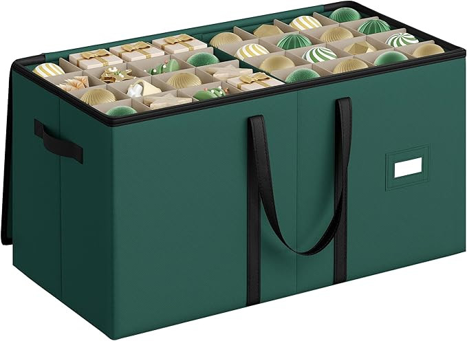 SONGMICS Christmas Ornament Storage Box, 3 Inches 128 Slots, Stackable Christmas Storage Containe... | Amazon (US)