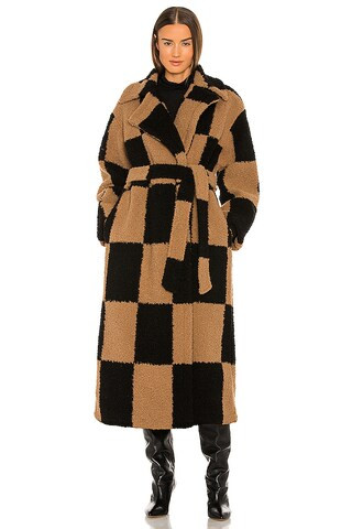Arlo Coat in Black & Tan Check | Revolve Clothing (Global)
