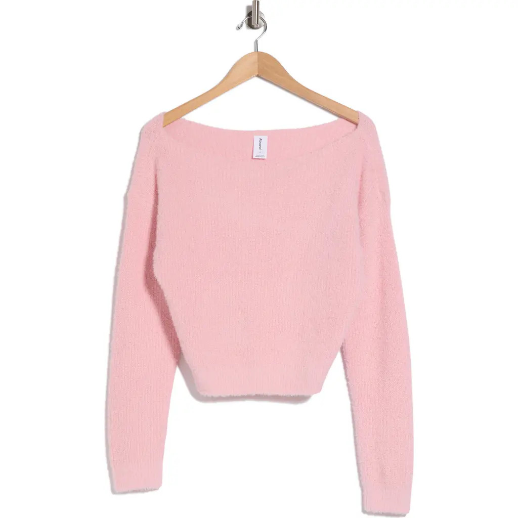 Abound Eyelash Knit Slash Neck Sweater in Pink Coral at Nordstrom Rack, Size Large | Nordstrom Rack