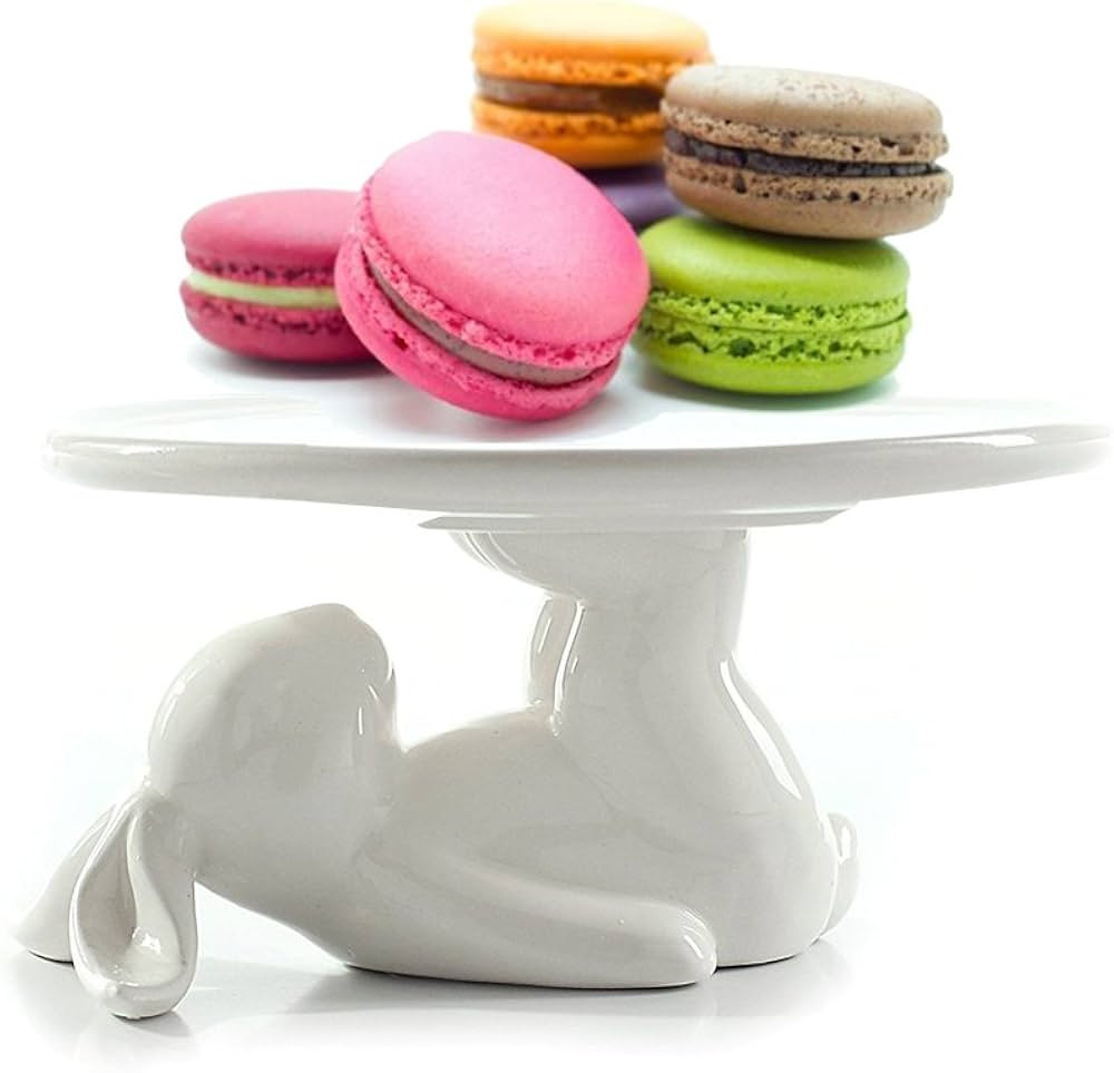 Easter Decor Bunny Cake Stand, Ceramic Rabbit Cakecup Stand, Cake Stands for Party,Wedding Cake S... | Amazon (US)