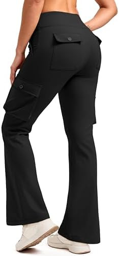 G Gradual Women's Fleece Lined Cargo Pants 6 Pockets Bootcut Water Resistant Winter Flare Legging... | Amazon (US)
