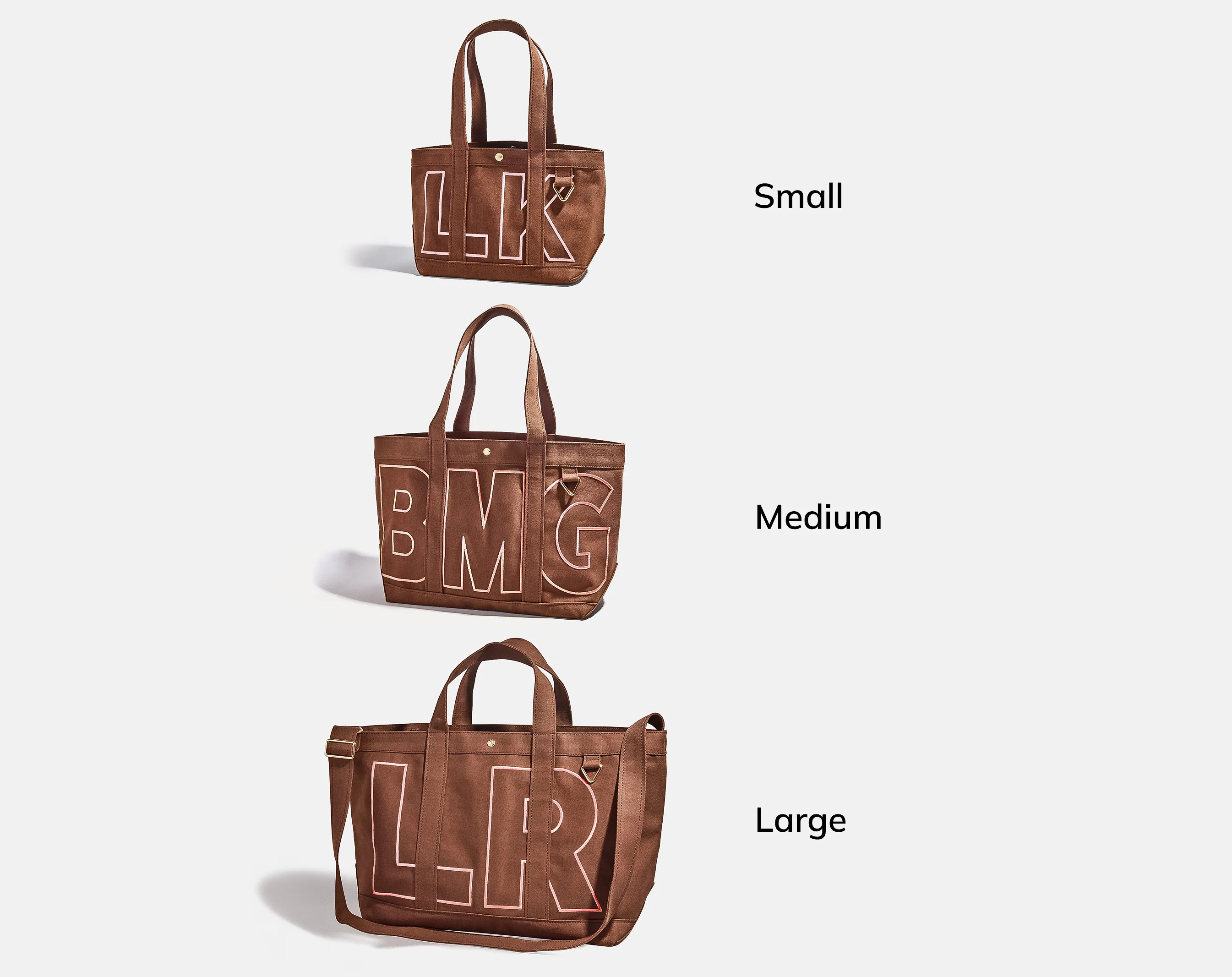 Solid Custom Alpha Tote - Chocolate Brown | BaubleBar