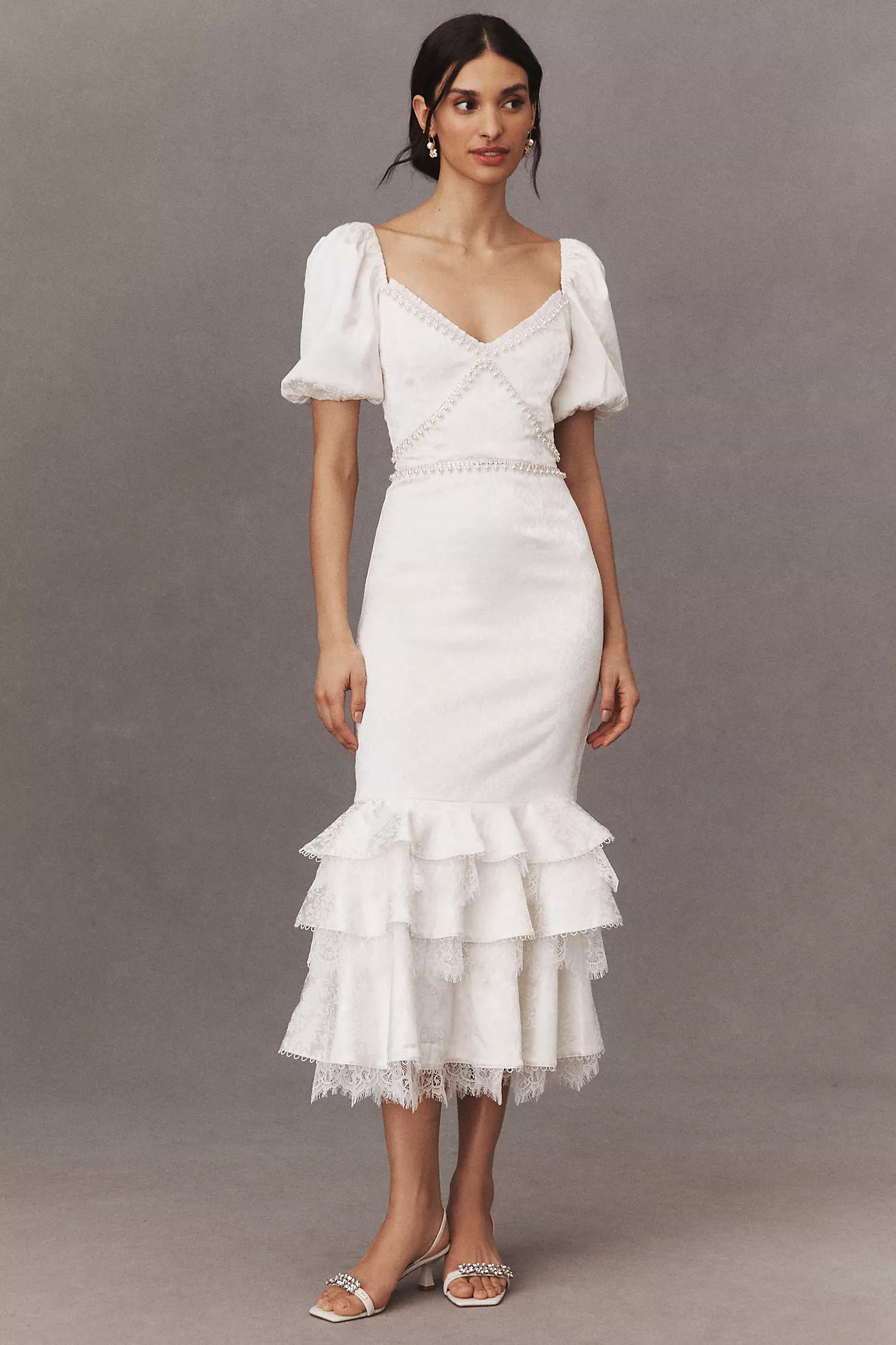 V. Chapman Cynthia Ruffle Midi Dress | Anthropologie (US)
