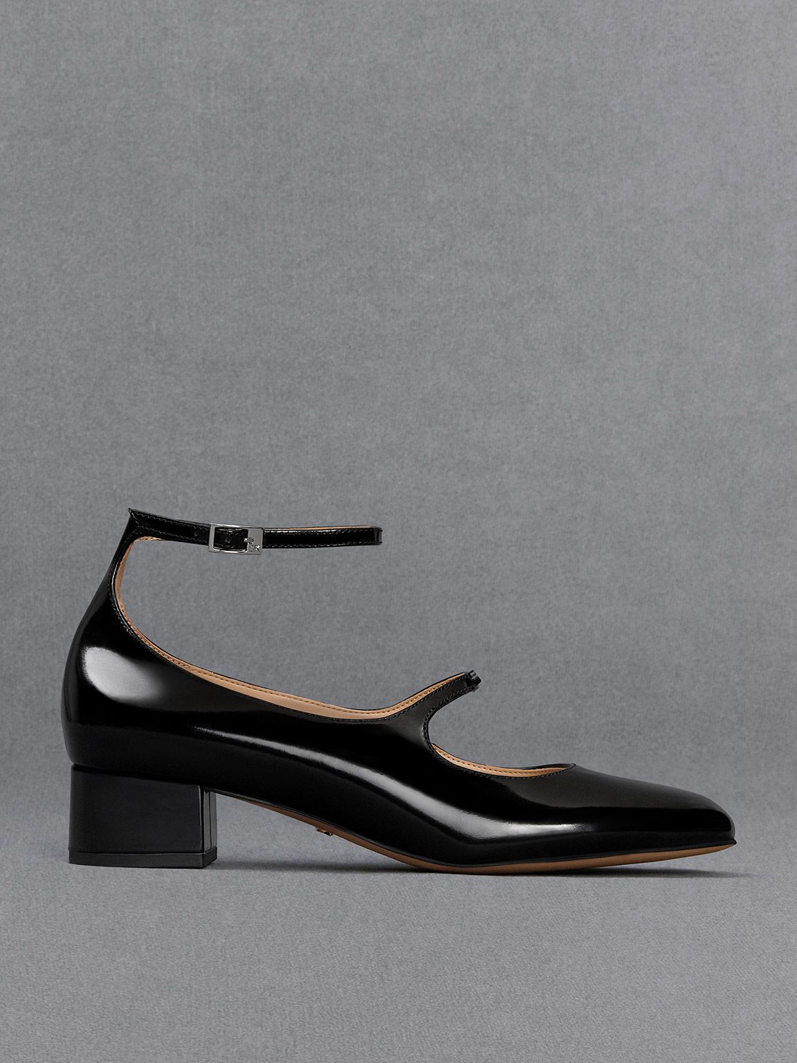 Claire Leather Mary Jane Pumps
 - Black Box | Charles & Keith UK