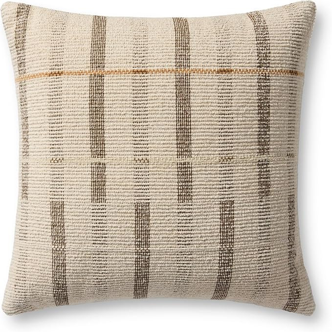 Loloi II Collection PLL0175 Ivory/Brown 20'' x 20'' Cover Only Pillow | Amazon (US)