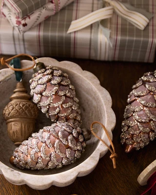 Glitter Pinecone Ornament, Set of 6 | Magnolia