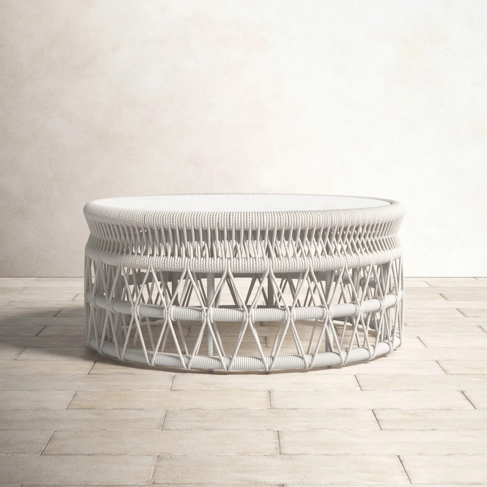 Lucan 41'' Stone Outdoor Coffee Table | Birch Lane